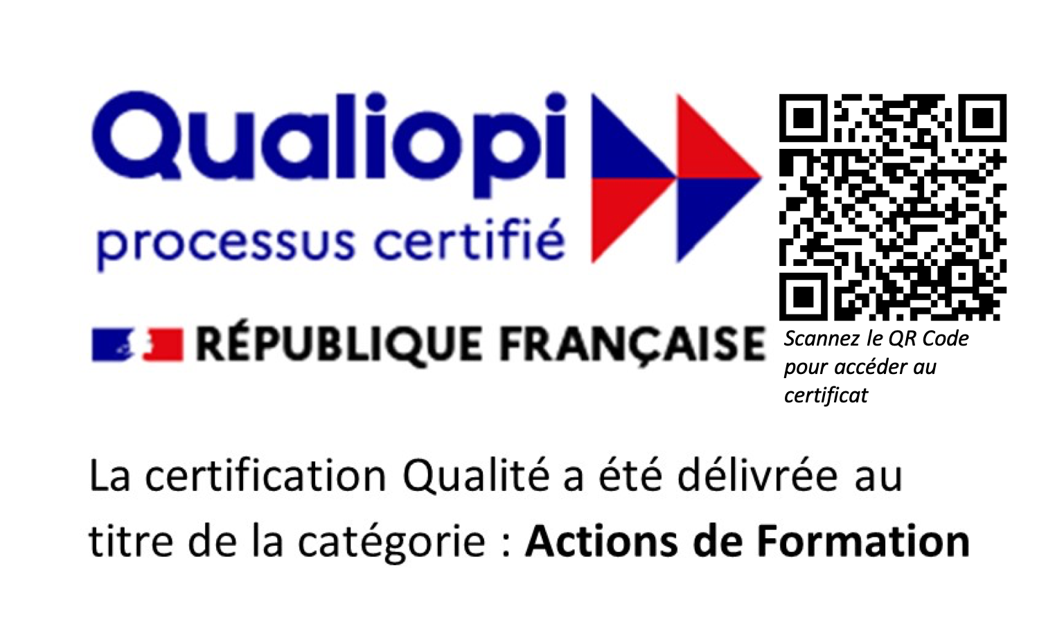 Le CFAR a obtenu la certification Qualiopi au titre de la catégorie Actions de formation